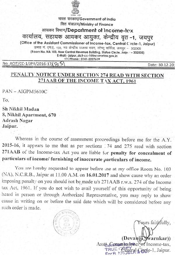 charge against the assessee which attracts the penalty
