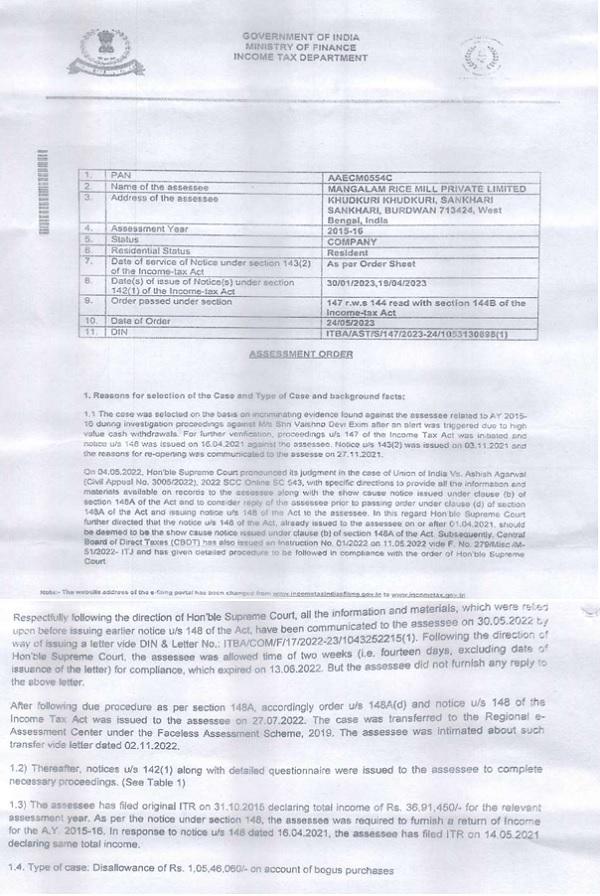 issue regarding reassessment completed