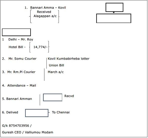Bannari Amman Kovil Received Alagappan Account Transaction Details