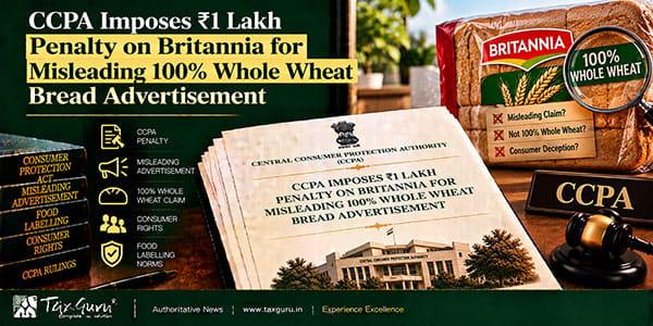CCPA Imposes ₹1 Lakh Penalty on Britannia for Misleading 100% Whole Wheat Bread Advertisement
