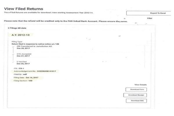 E-filing portal account