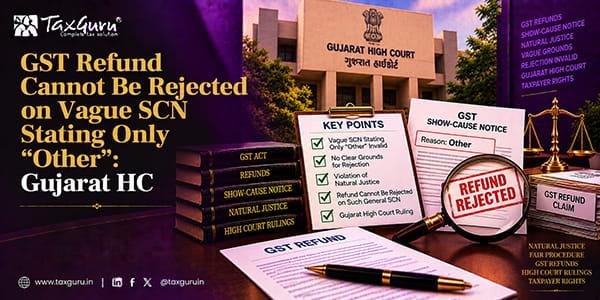 GST Refund Cannot Be Rejected on Vague SCN Stating Only “Other”: Gujarat HC