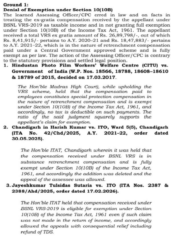 Ground 1 Denial of Section 10 10B Exemption