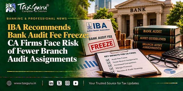IBA Recommends Bank Audit Fee Freeze: CA Firms Face Risk of Fewer Branch Audit Assignments