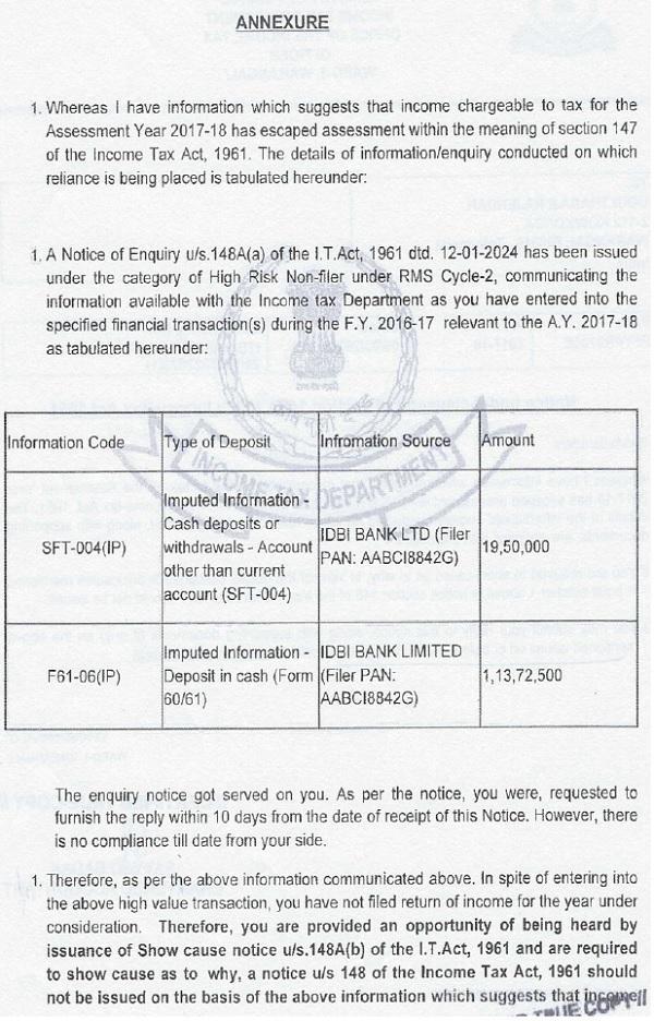 Information which suggeast that income