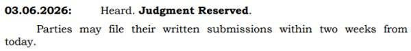 Judgment Reserved