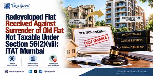 Redeveloped Flat Received Against Surrender of Old Flat Not Taxable Under Section 56(2)(vii): ITAT Mumbai