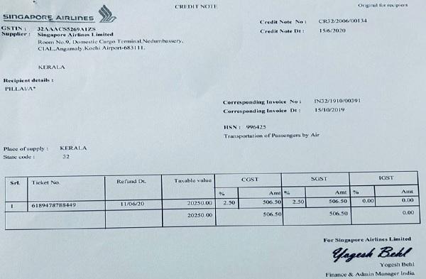 Sample Credit Note