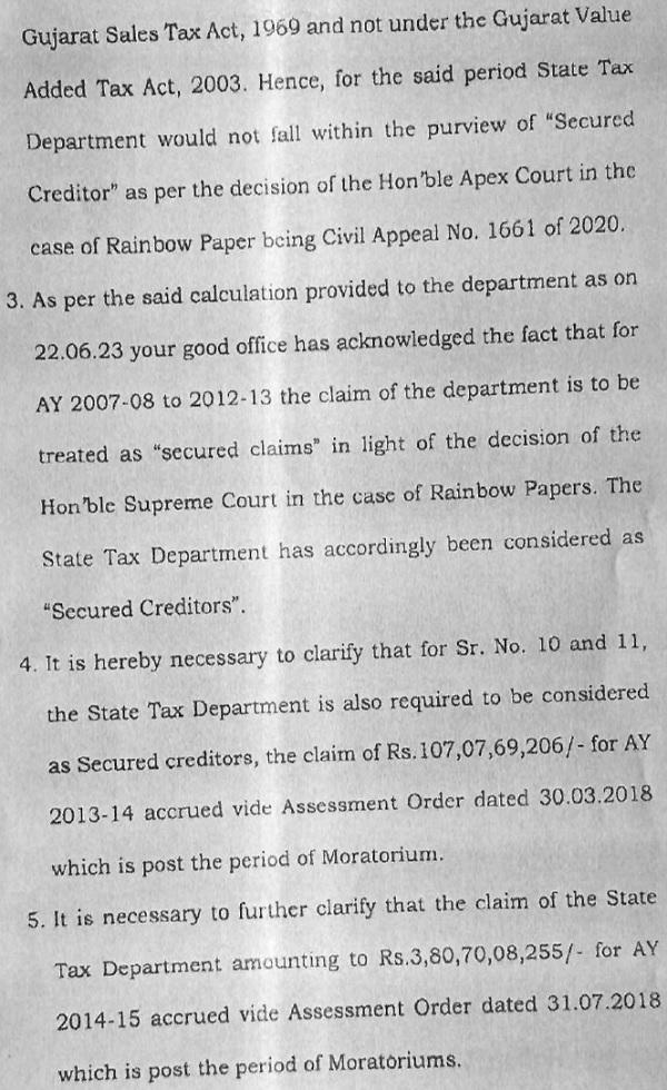 State Tax Secured Creditor Claims Under Rainbow Papers