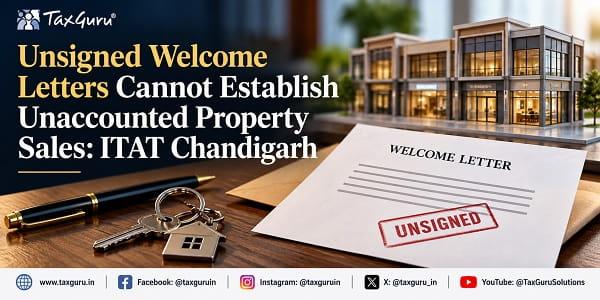 Unsigned Welcome Letters Cannot Establish Unaccounted Property Sales: ITAT Chandigarh