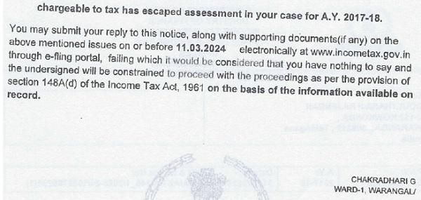 chargeble to tax has escaped