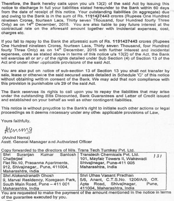 relevant extract of the said notice is reproduced below for reference