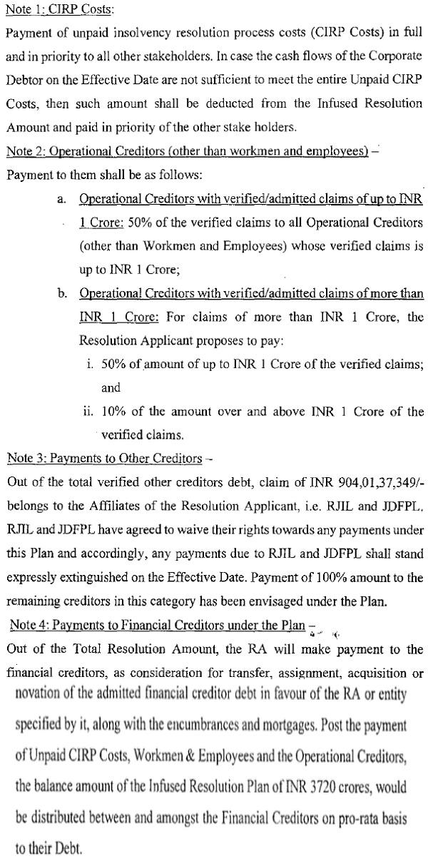 resolution plan in the course of its order on the approval application
